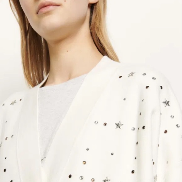 Sandro Stars Embellished Oversized Cardigan - Picture 9 of 17